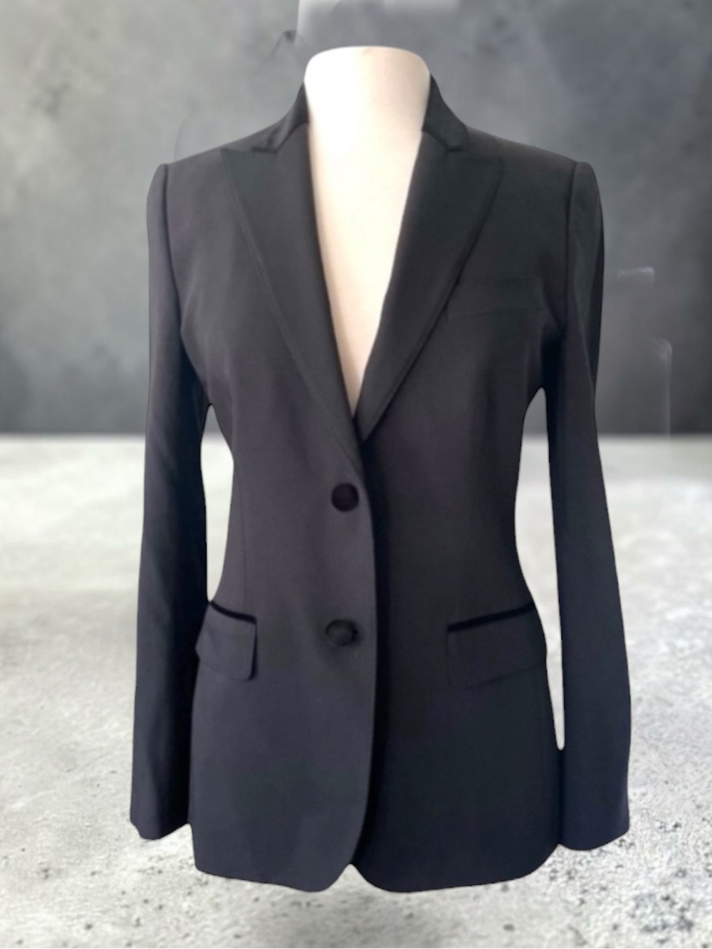 DOLCE & GABBANA SILK WOOL BLACK VELVET TRIM EVENING JACKET SIZE EU 42